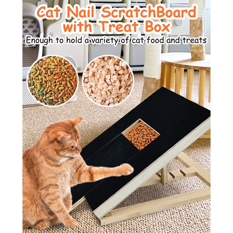 Hamiledyi Cat Nail File Scratcher with Ramp Tilted Vertical Cats