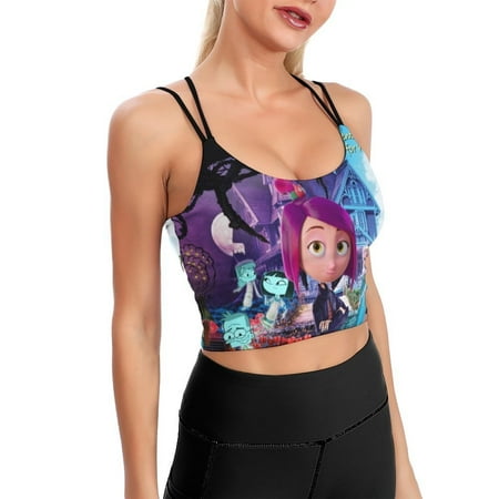 Two World Coraline Sports Bra For Women Padded Crop Top Camisole Yoga Tank Top Vest Workout Tops Racerback With Built In Bra Activewear Fitness Gym