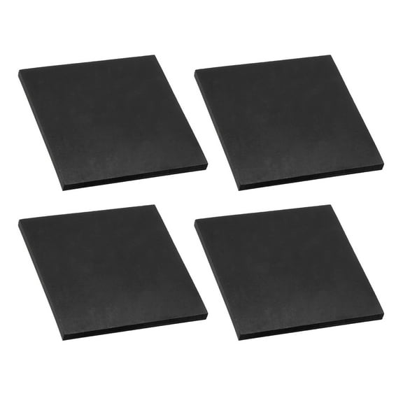 Uxcell Rubber Solid Anti-Vibration Pads, 4 Pcs 80mm x 6mm Thick Rubber Square Washers Multi-Purpose Gasket Pad Bushings Spacer for HVAC Compressor Air Conditioner, Black