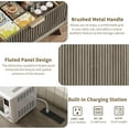 thumbnail image 3 of Vecenuy Buffet Cabinet Fluted Sideboard 47.2" Accent Cabinet with Adjustable Shelves，Modern Coffee Bar with Charging Station, for Dining Room, Living Room, Grey, 3 of 8