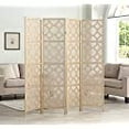thumbnail image 3 of Roundhill Furniture Paravent 4 Panneaux Design Diamant Infusé, Or, 3 of 5