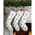 thumbnail image 3 of Christmas Stockings White Gingerbread Man Pattern Personalized 3 Pack 14.8 Inch, 3 of 5