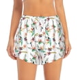 thumbnail image 2 of Goofa Pretty Floral With Leaves Printed Women 2 in 1 Running Shorts,Quick Dry Athletic Workout Shorts,High Waisted Athletic Shorts with Liner Pockets-Large, 2 of 9