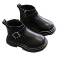thumbnail image 3 of CAICJ98 Girls Ankle Booties Fashion Kids Solid Color Kids Boots Boys Black (Toddler/Little Kid),7.5, 3 of 7