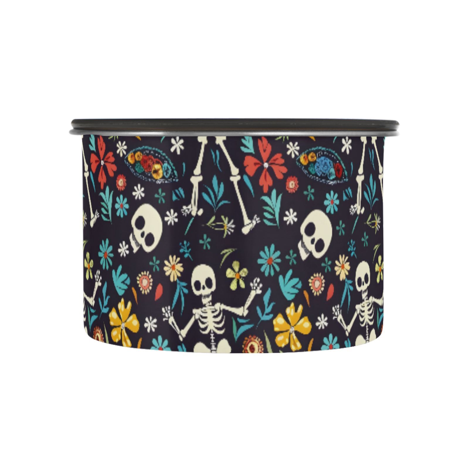Suagr Skulls Airtight Coffee Bean Canister 30oz Food Storage Containers with Lids For Gournd, Tea, Sugar, Flour, Rice, Cereal, Candy Cookie Jar
