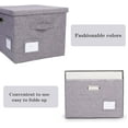 thumbnail image 3 of Collapsible Linen File Organizer Box, Easy To Slide File Folders, Compatible with Letter/Legal Hanging Filing Organization，Durable File Storage Organizer for Office Work/Home/Decor (Gray, 2 Pack), 3 of 5