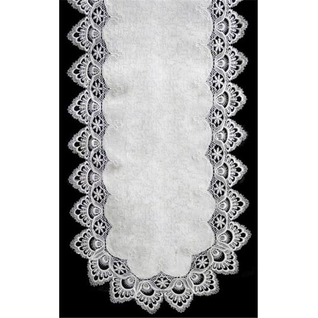 Sinobrite H8139-F1 White Lace Square Table-Topper- 36 x 36 in.