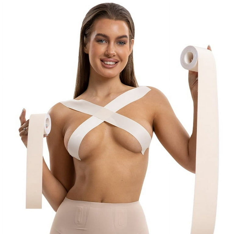 Neinkie Boob Tape, Breast Lift Tape and Nipple Covers, Push up Tape and  Breast Pasties Strapless Bra Tape Chest Support Tape for Large Breasts 