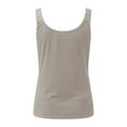 thumbnail image 4 of Sngxgn Women's Basic Solid Deep V Neck Spaghetti Double Layer Crop Tank Tops Casual Shirts(Grey,M), 4 of 5
