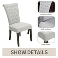 thumbnail image 3 of Modern Tufted Dining Room Chairs Set of 2, Upholstered Fabric Kitchen Chairs with Solid Wood Legs, Elegant Addition to Dining Room or Living Room, Light Grey, 3 of 5