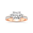 thumbnail image 1 of 3 Carat IGI Certified Radiant Shape Lab Grown Diamond Engagement Ring | 14K Rose Gold | Trilogy Three Stone Lab Diamond Ring | FG-VS1-VS2 Quality Friendly Diamonds, 1 of 5
