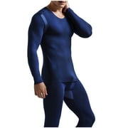 DXHMONEYHX Clearance Mens Thermal Underwear Set Fleece Lined Johns Base Layer Long Sleeve Thermal Shirts Pants for Cold Weather