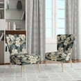 thumbnail image 2 of Designart "Tropics In Monochrome Hues II" White Tropical Upholstered Accent Chair - Tropical Arm Chair For Living Room, 2 of 5