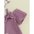 thumbnail image 6 of vera natura Baby Girls Spring Outfits Short Sleeve Bow Front Romper + Flare Pants + Headband Set Clothes, 6 of 9