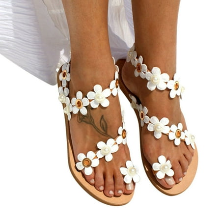 

1 Pair Women Sandals Bohemia Flower Flat Shoes Breathable Fashion for Summer Beach Sandals 1 Pair Breathable Fashion Women Bohemia Flower Flat Shoes Summer Beach 39