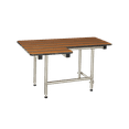 thumbnail image 1 of 26-inch x 22.5-inch ADA Bariatric Wall Mount Folding Transfer Bench Shower Seat with Legs, Right-Handed, Teak Phenolic Seat, 1 of 1