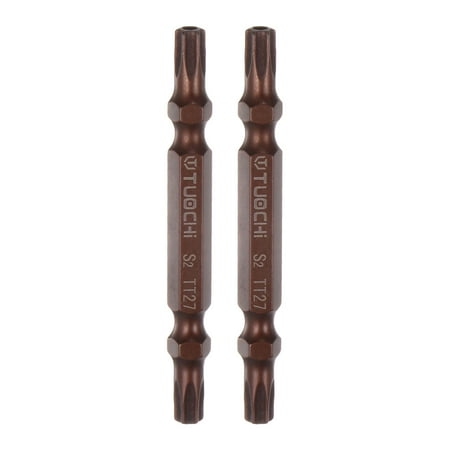 

Uxcell 2pcs T27 Magnetic Double-Ended Screwdriver Bits 1/4 Hex Shank S2 Steel Hollow Torx Hardware Accessory Tools
