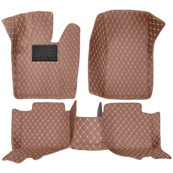 Tuqiang Floor Mats for Cars Custom Fit for Ford Mustang GT-SVT 1995-2004 5 Seats Carpet Protection All Weather PU Leather Auto Liners Anti-Slip Automotive Floor Mats Brown