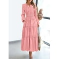 thumbnail image 3 of PRETTYGARDEN Women's Elegant Maxi Dresses Long Sleeve V Neck Flowy Pockets Casual Modest Dress Fall Fashion Clothes, 3 of 10