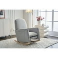 thumbnail image 2 of Jopath Nursery Rocking Chair,Cotton Linen Upholstered Rocking Chair with Adjustable Footrest,Glider Rocker Chair with High Backrest for Living Room,Bedroom,Light Gray, 2 of 9