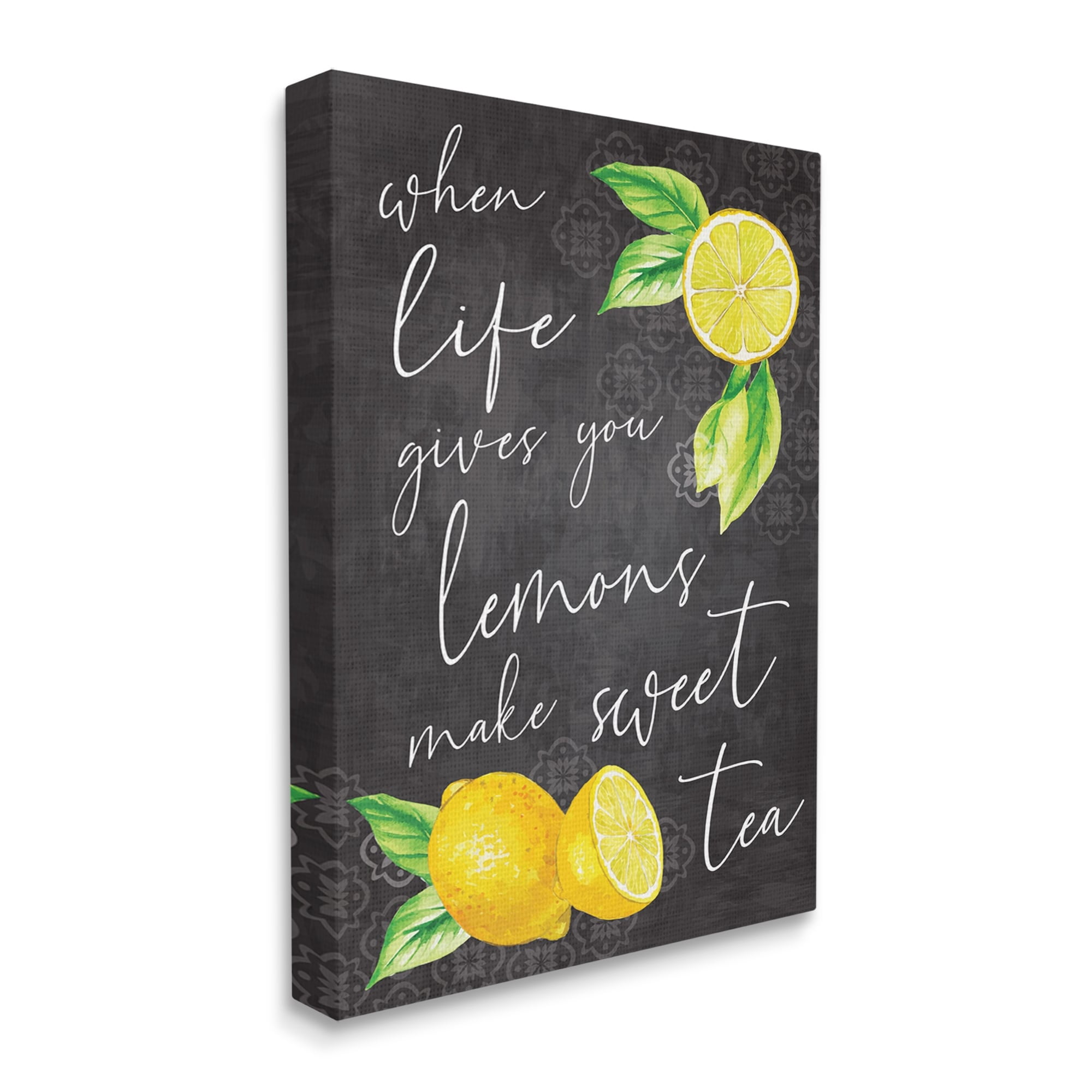 Stupell When Life Gives You Lemons Sweet Tea Phrase Food & Beverage Painting Gallery Wrapped Canvas Print Wall Art