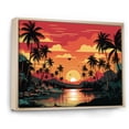 thumbnail image 3 of Designart "Bold Landscape Orange Sunset I" Extra Large Coastal Framed Wall Art - Coastal Orange Coastal Sunset Bedroom Framed Canvas Wall Art, 3 of 7