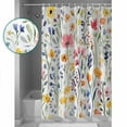 thumbnail image 3 of Small Stall Shower Curtain 36x78 Inch Narrow Half Size Colorful Spring Floral Bath Curtains Bathroom Decor Country Summer Botanical Waterproof Fabric Shower Curtain Set with Hooks 36 Inch, 3 of 6