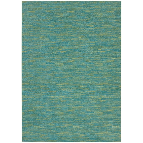6' X 9' Blue And Green Striped Non Skid Indoor Outdoor Area Rug