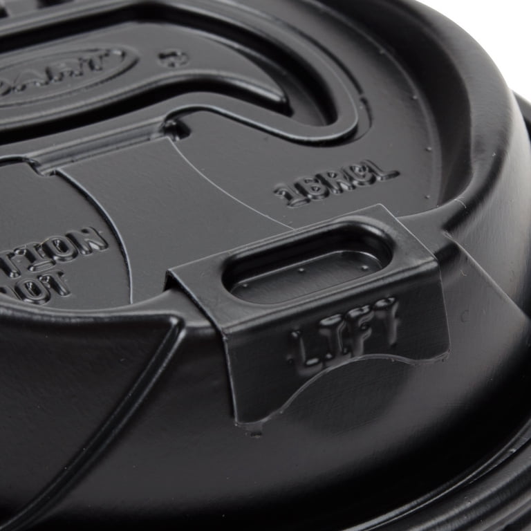 Dart 16RCLBLK Black Optima Reclosable Dome Lids - 10 Packs Of 100, Fits 12-24 Oz Hot Cups