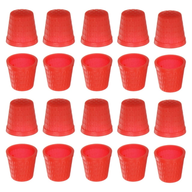 Unique Bargains Sewing Thimble Plastic Sewing Thimble Finger Protector, Red 100 Pack
