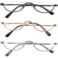 thumbnail image 1 of GFDYREE Half Reading Glasses Half Rim Metal Frame Glasses Spring Hinge Readers for Men and Women, 1 of 6