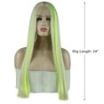 thumbnail image 2 of Unique Bargains Lace Front Wigs for Women 24" Fluorescent Green Blonde Hightlight Long Straight Hair with Wig Cap, 2 of 6