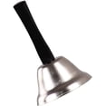 thumbnail image 3 of Extra Loud Hand Call Bell Wooden Handle Metal Handheld Bell Ringing Bell (Silver), 3 of 5