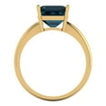 thumbnail image 4 of 2.5 ctw Solitaire Anniversary Ring for Women | Asscher Cut Natural London Blue Topaz | Hyperallergenic Solid 18K Yellow Gold, 4 of 5