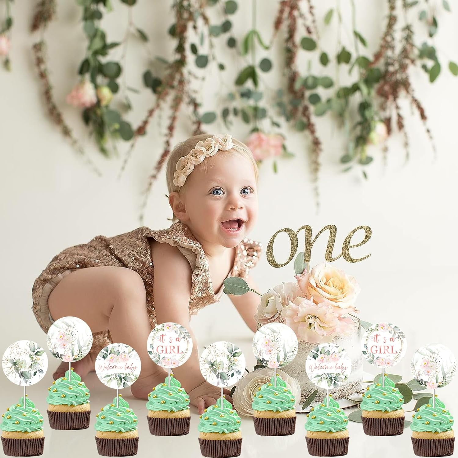 25Pcs Cute Animal Cake Decorations With 24pcs Cupcake Toppers, 1pcs Big Cake Topper For Cute Animal Birthday Party Supplies