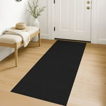 iOhouze Runner Rug for Hallways 2x5 ft Washable Runner Area Rug with Rubber Backing Braided Cotton Entryway Rugs Indoor Carpet Rugs for Hallway Kitchen Entryway Bedroom, Black/Charcoal Grey