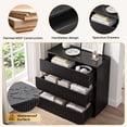 thumbnail image 4 of Ktaxon Solid Wood 3 Drawer Dresser Nightstand Modern Wood Chest of Drawers Bedroom Modern Stylish Farmhouse Finish, Black, 4 of 14