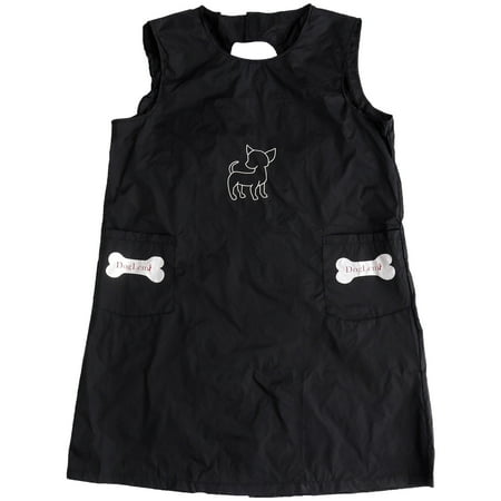 

Pet Dog Groomer Apron Waterproof Sleeveless Working Clothes Apron Robe Supplies Size M (Black)