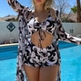 thumbnail image 3 of Summer Print Swimsuits Tankini Sets Female Swimwear Push Up For Beach Wear Three-Piece Bathing Suits Pool Women‘s Swimming Suit, 3 of 7