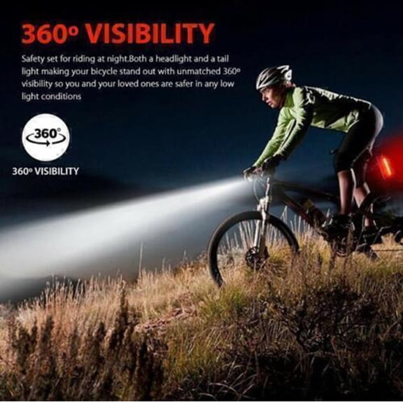 USB rechargeable bicycle headlights, LED bicycle headlights, front and rear bicycle lights