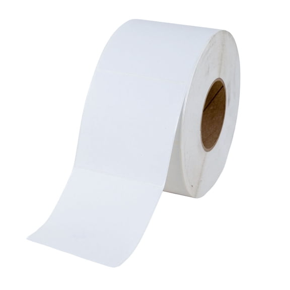 PSBM Thermal Transfer Labels Smooth White Surface 4" x 4" 3 Inch Core 4 Rolls Requires Ribbon for Printing Shipping