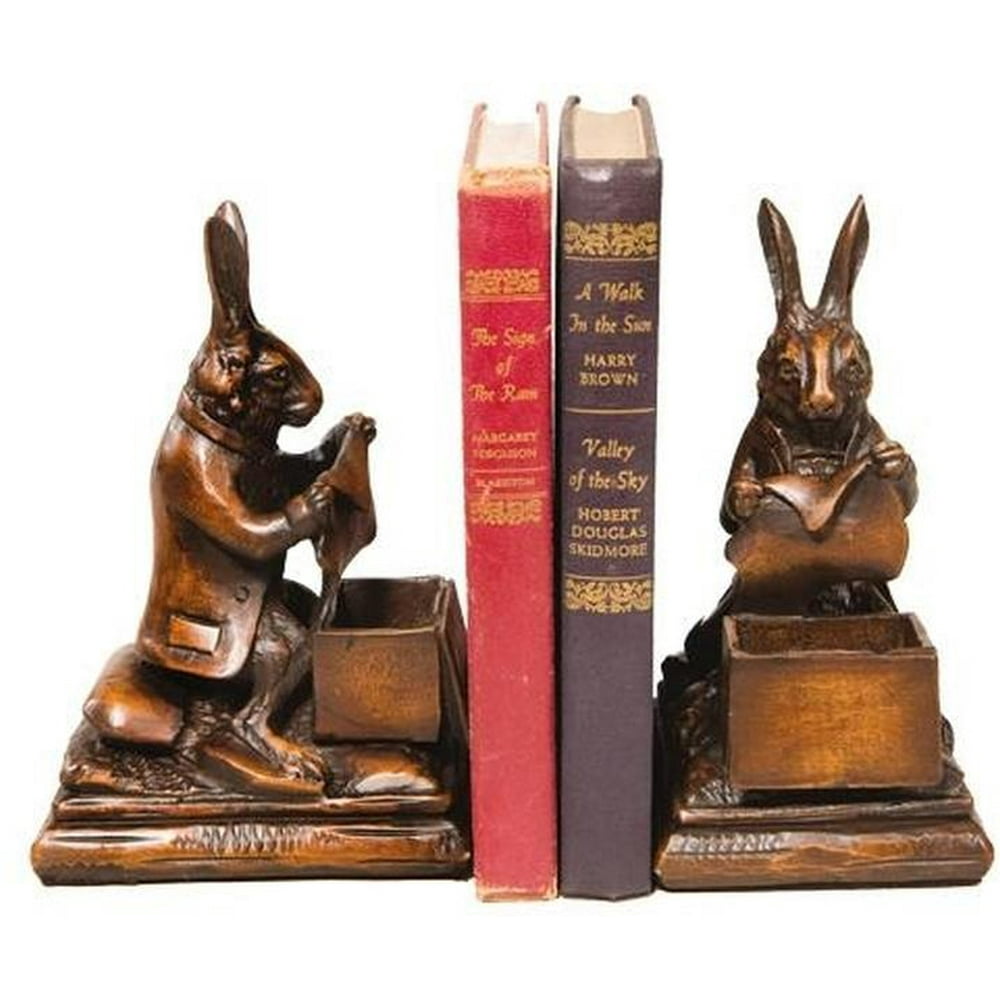 Bookends Bookend TRADITIONAL Rabbit Resin New HandPainted Carved Hand