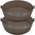 thumbnail image 1 of 2Pcs Friteuse à Air Chaud Pot en Silicone avec Poignée Réutilisable Air Friteuse Doublure Résistant à la Chaleur Four Accessoires Plateau Ve, 1 of 5