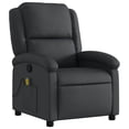 thumbnail image 3 of vidaXL Massage Recliner Chair Black Real leather, metal, plywood Large, 3 of 5