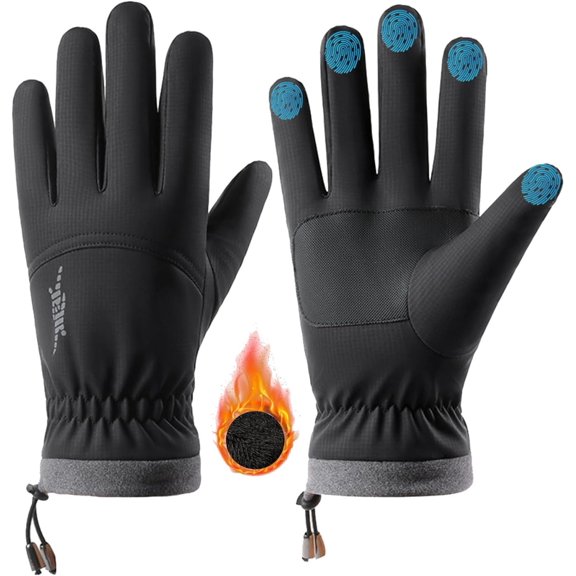 Touch Screen Windproof Waterproof Gloves Women Men Winter Cold Weather Thick Warm Ski Snow Gloves Non Slip for Skiing Snowboarding Cycling Driving Biking Running Hiking Outdoor Work