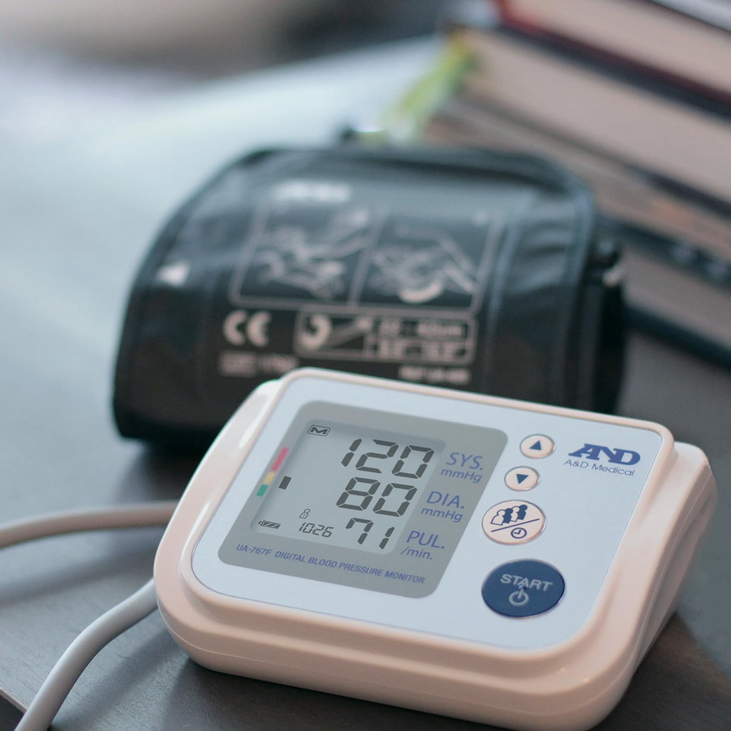 A&D Medical Bluetooth Blood Pressure Monitor, Upper Arm, Wide Cuff, Digital, Heart Rate Detection (UA-767F)