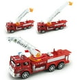 thumbnail image 3 of HEVIRGO Simulation Ladder Truck Firetruck Toy Educational Vehicle Model for Kids Boys, 3 of 7