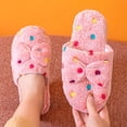 thumbnail image 2 of Pantuflas de algodón cálidas para el hogar con piso de madera y lazo para mujer Baotou de invierno para niña, 2 of 6