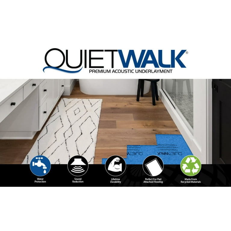 MP Global Products QuietWalk 100 Sq Ft Acoustical Underlayment with Built-in Vapor Barrier for Laminate Flooring MP Global Products QuietWalk 100 Sq Ft Acoustical Underlayment with Built-in Vapor Barrier for Laminate Flooring