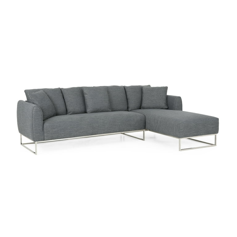 2 Pc Sofa Chaise Sectional Clarke Platinum Baci Living Room
